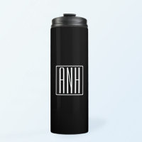 Gras moderne 3 initiales Monogramme | Blanc sur no