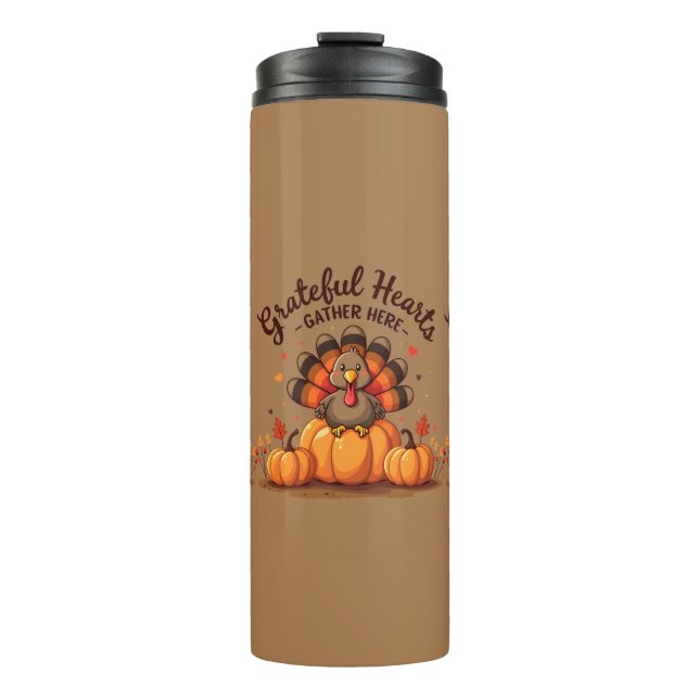 Bouteilles Isothermes Grateful Hearts Thanksgiving Turkey (Devant)