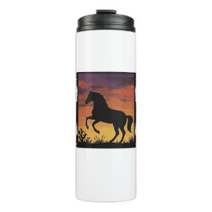 Bouteilles Isothermes Gravure occidentale silhouette de cheval au couche