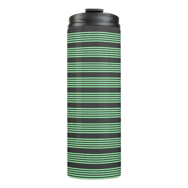 Bouteilles Isothermes Green and charcoal five stripes pattern (Devant)