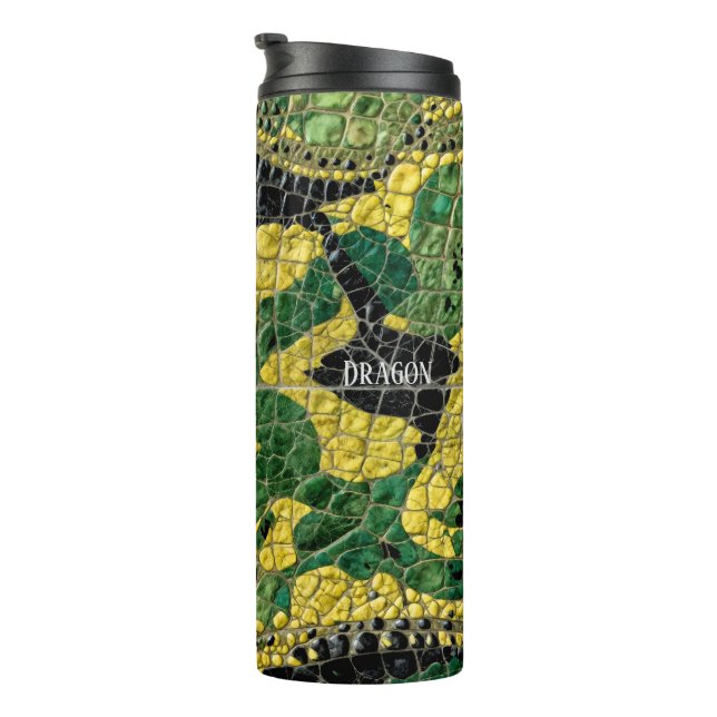 Bouteilles Isothermes Green Yellow Alligator Crocodile Dragon Name (Tourné sur la droite)