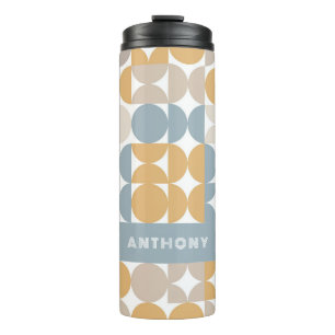 Bouteilles Isothermes Gris Bleu Beige Jaune Motif d'art du Midtown