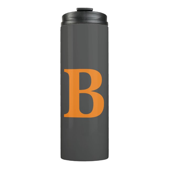 Bouteilles Isothermes Gris orange moderne monogrammed professionnel (Devant)