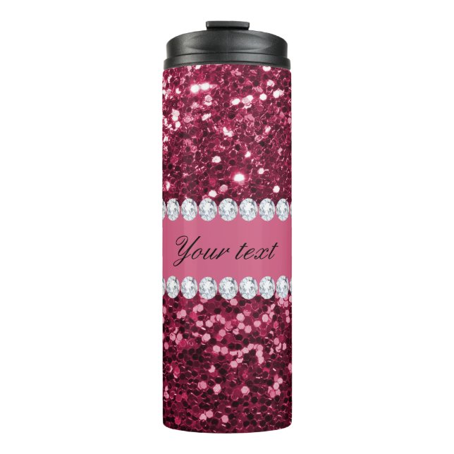Bouteilles Isothermes Gros Parties scintillant et diamants roses chauds (Devant)