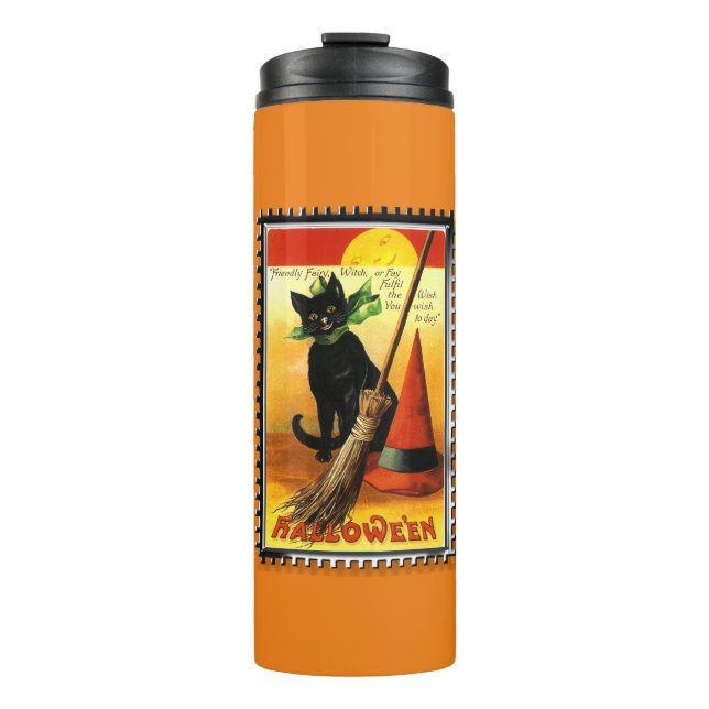 Bouteilles Isothermes Halloween Chat noir Tumbler thermique (Devant)