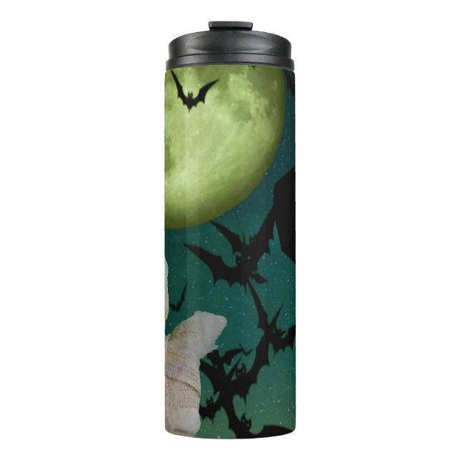 Bouteilles Isothermes Halloween de maman, chauve-souris et lune (Devant)