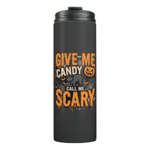 Bouteilles Isothermes Halloween Donnez-moi des bonbons Chat effrayant