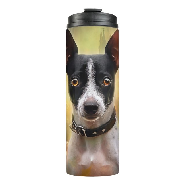 Bouteilles Isothermes Halloween Rat Terrier Avec La Peur Citrouille (Devant)