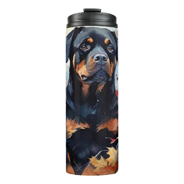 Bouteilles Isothermes Halloween Rottweiler avec la peur Citrouille (Devant)