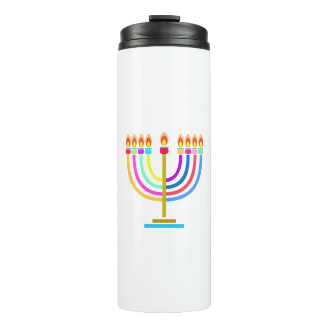 Bouteilles Isothermes Hanoukka Menorah Lights Symbole de vacances (Devant)