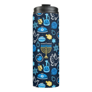 Bouteilles Isothermes Hanoukka Symboles Motif bleu