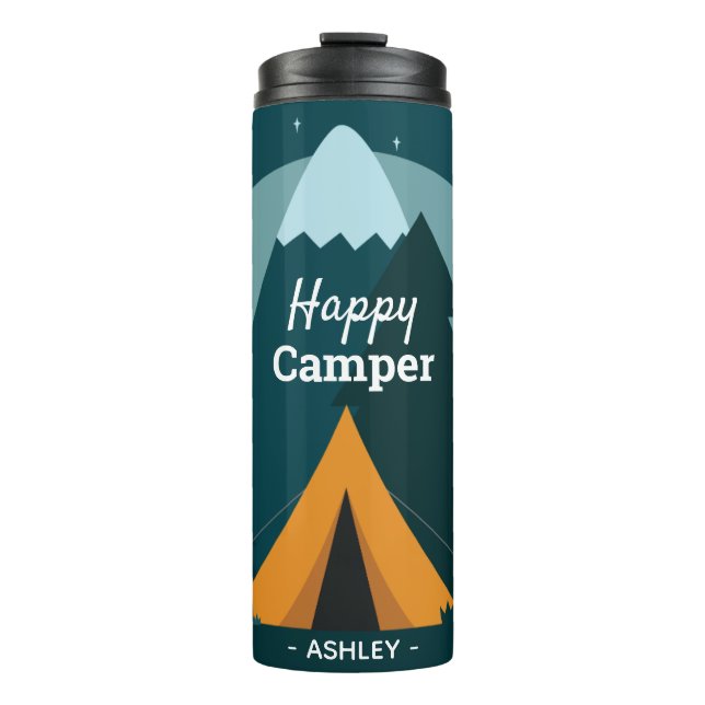 Bouteilles Isothermes Happy Camper Tent and Mountains (Devant)