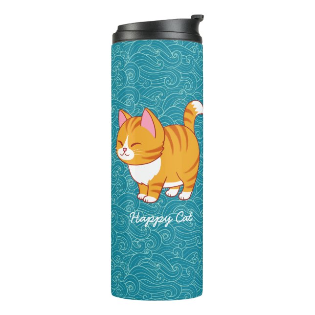 Bouteilles Isothermes Happy Cat Personnalisé (Tourné sur la gauche)