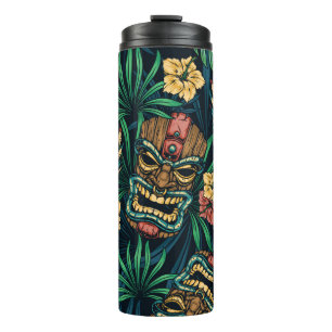 Bouteilles Isothermes Hawaï Tiki Masque Motif tropical