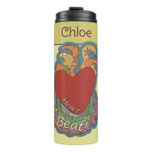 Bouteilles Isothermes Heart the Beat Doodles Music Lovers Nom Jaune