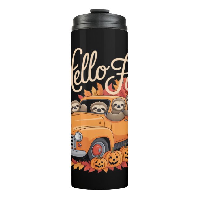 Bouteilles Isothermes Hello Fall Funny Sloth Halloween pumkin Classic T- (Devant)