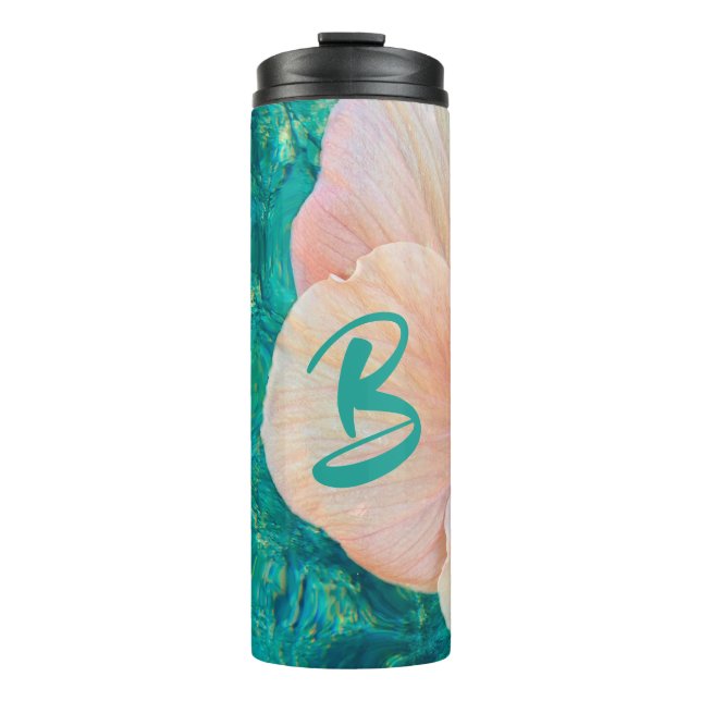 Bouteilles Isothermes Hibiscus fleur turquoise eau de l'océan Hawaïen (Devant)