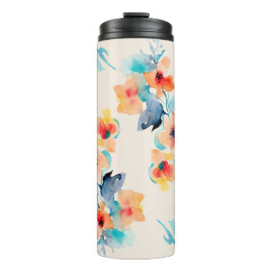 Bouteilles Isothermes Hibiscus Flowers : Motif d'illustration aquarelle
