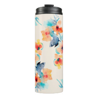 Bouteilles Isothermes Hibiscus Flowers : Motif d'illustration aquarelle