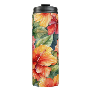 BOUTEILLES ISOTHERMES HIBISCUS TROPICAL ROSE ROUGE ORANGE