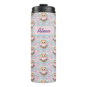 Bouteilles Isothermes Hibou à bandes transversales motif pastel