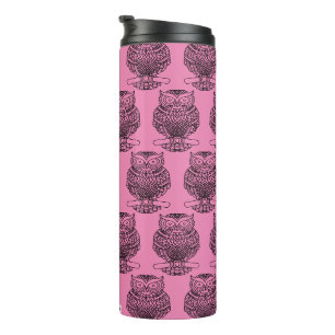 Bouteilles Isothermes Hibou (rose) - Tumbler thermique