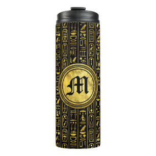 Bouteilles Isothermes Hiéroglyphes antiques égyptiens d'or de monogram