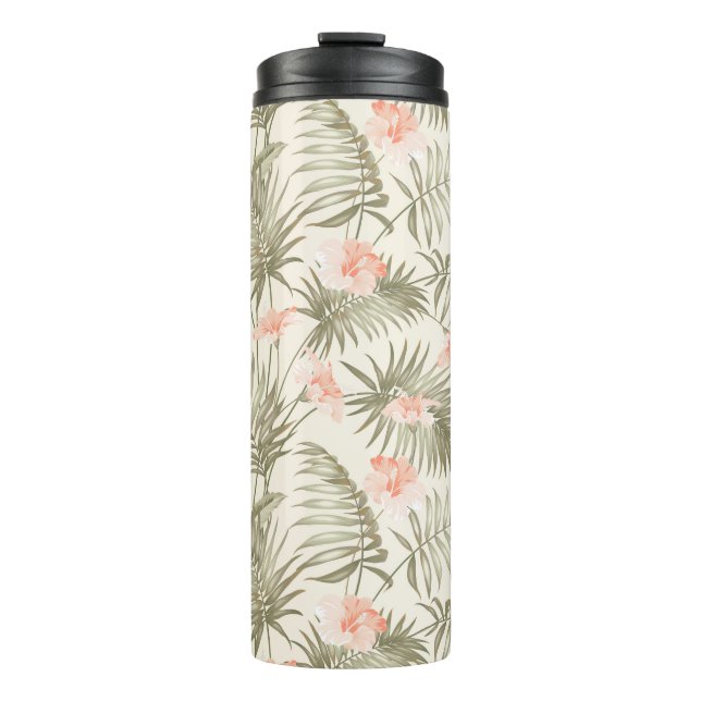 Bouteilles Isothermes Hisbiscus Tropical Palm Tree Motif (Devant)