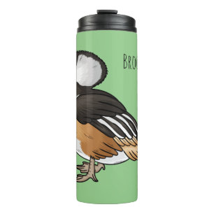 Bouteilles Isothermes Hooded merganser bird cartoon illustration