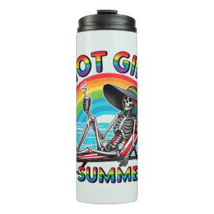 Bouteilles Isothermes Hot Girl Summer Skeleton Retro Beach Design