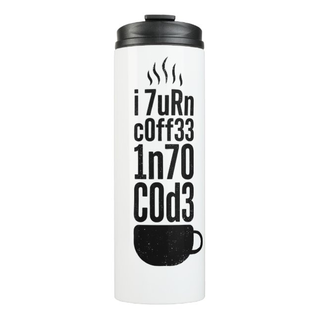 Bouteilles Isothermes Humour de programmeur – Du café dans le code (Devant)