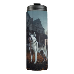 Bouteilles Isothermes Husky sibérien Halloween Épouvantable