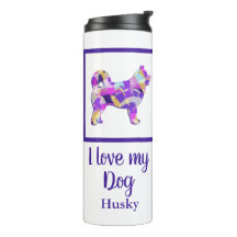 Husky Sibérien mignon Chien Silhouette Purple PY&B
