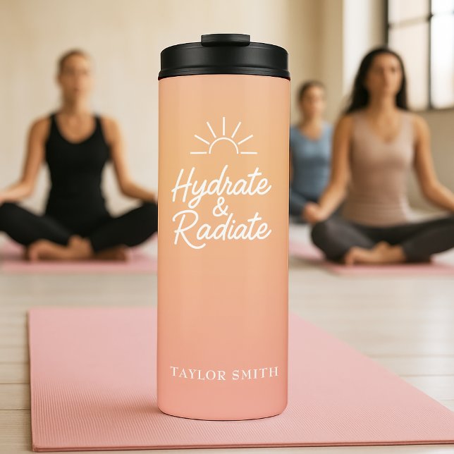 Bouteilles Isothermes Hydrate et radier Personnalisé rose pâle (Personalize this chic blush pink design with your name—stay stylish and hydrated every day)