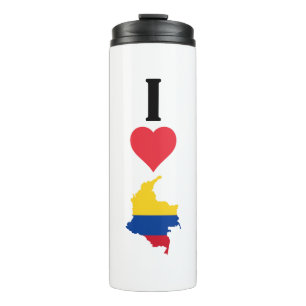 Bouteilles Isothermes I Love Colombia Vertical I Heart Country Carte du 