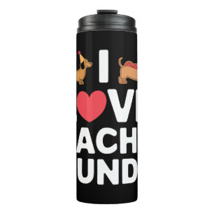Bouteilles Isothermes I Love Dachshunds Fun Illustration avec Cool