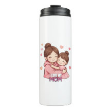 I Love My Mom Tumbler - Cute Mothers Day Cup