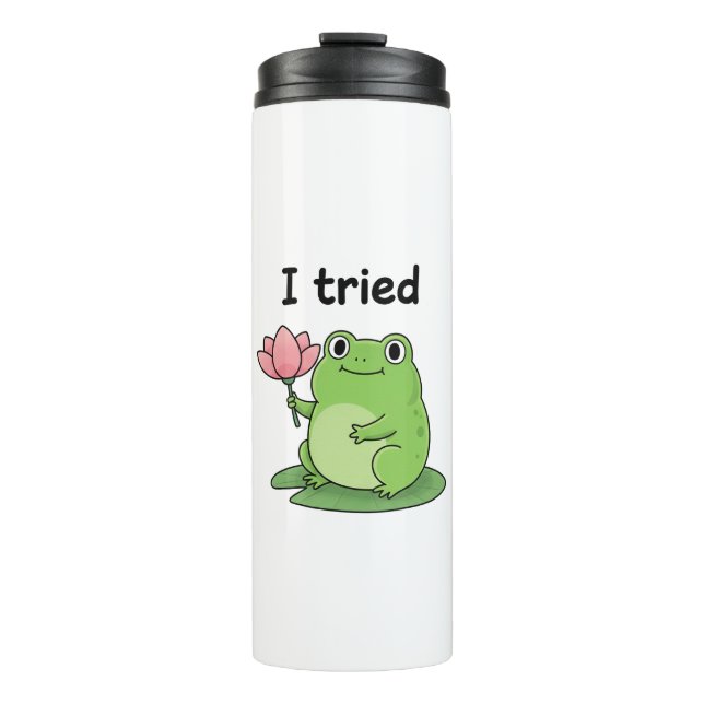 Bouteilles Isothermes "I Tried" Froggy Effort Design (Devant)