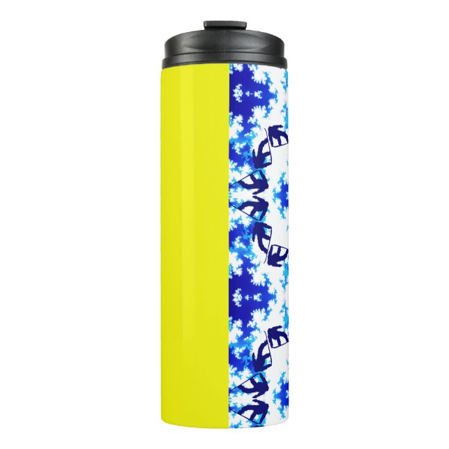 Bouteilles Isothermes Ice Blue Snowboard Sky Yellow Snowboard Sport (Devant)