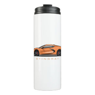 Bouteilles Isothermes Illustration Chevy Corvette C8 noire