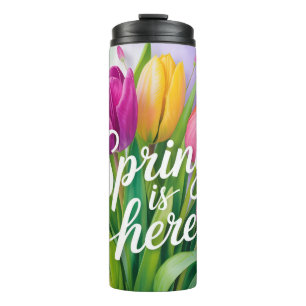 Bouteilles Isothermes Illustration de bouquet de tulipes "Le printemps e