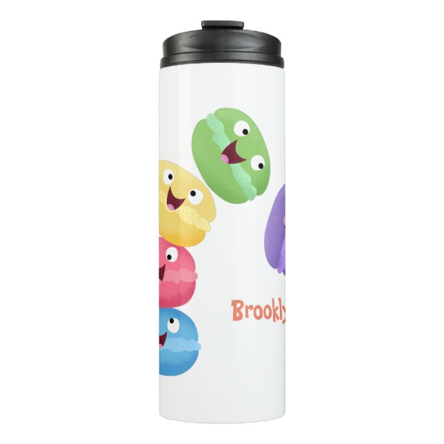 Bouteilles Isothermes Illustration de caricature de macarons marrant mig (Devant)