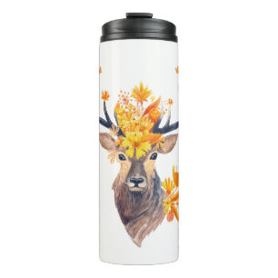 Bouteilles Isothermes Illustration de cerfs avec feuilles d'automne