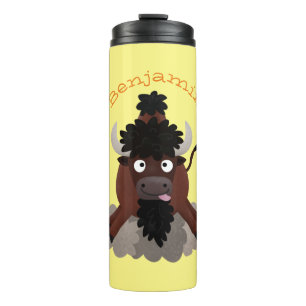 Bouteilles Isothermes Illustration de dessin animé de bison buffle drôle