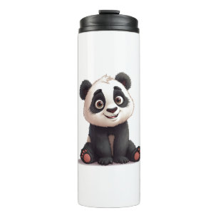 Bouteilles Isothermes Illustration de dessin animé d'ours panda assis
