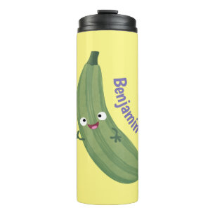 Bouteilles Isothermes Illustration de dessin animé heureux de courgette 