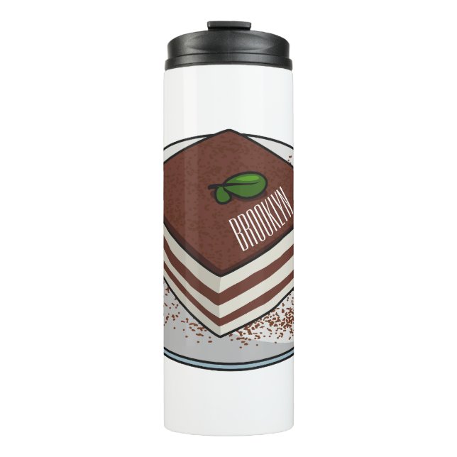 Bouteilles Isothermes Illustration de gâteau de Tiramisu (Devant)