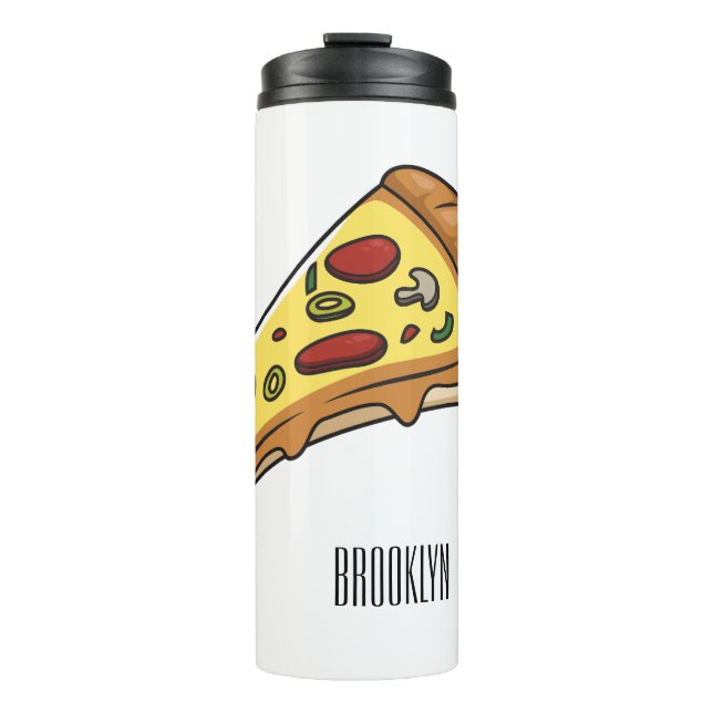 Bouteilles Isothermes Illustration de la pizza (Devant)