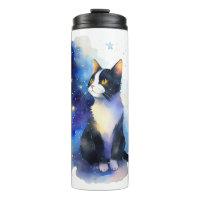 Illustration de l'aquarelle de chat Tuxedo adorabl