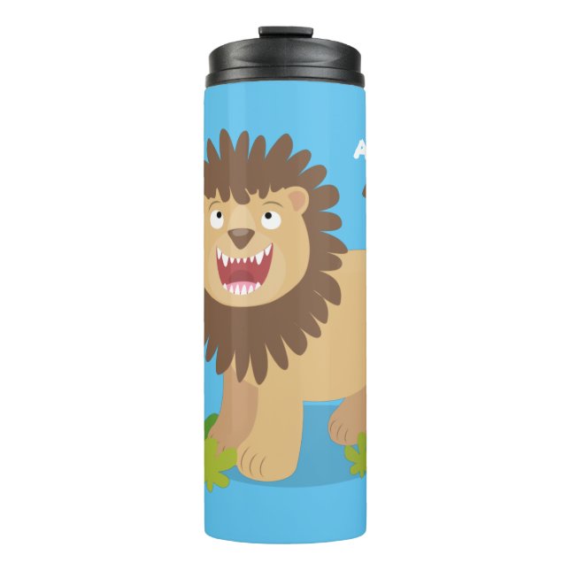 Bouteilles Isothermes Illustration de l'effervescence de lions heureux (Devant)